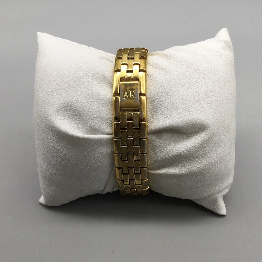 Anne Klein Diamond Womens Watch 24mm MOP Gold Tone Bracelet New Battery 6.25